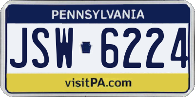 PA license plate JSW6224