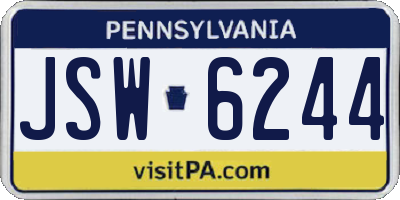 PA license plate JSW6244