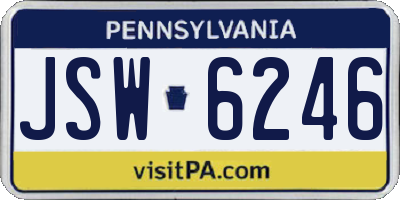 PA license plate JSW6246
