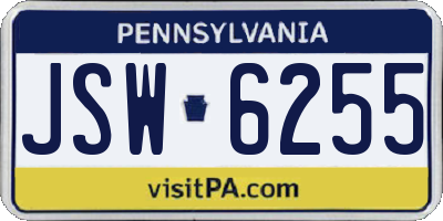 PA license plate JSW6255