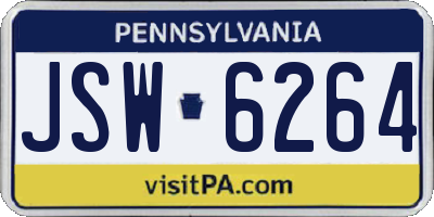PA license plate JSW6264