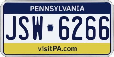 PA license plate JSW6266