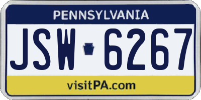 PA license plate JSW6267