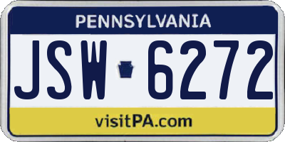 PA license plate JSW6272