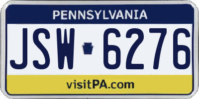 PA license plate JSW6276