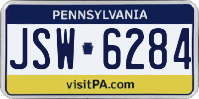 PA license plate JSW6284