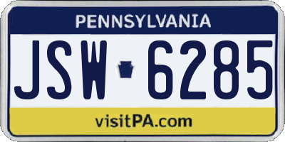 PA license plate JSW6285
