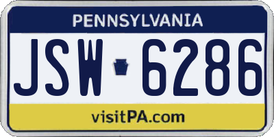 PA license plate JSW6286