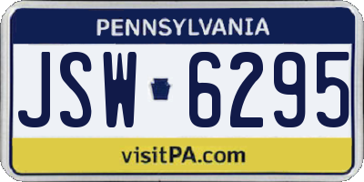PA license plate JSW6295