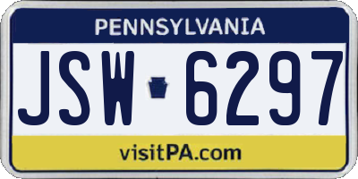 PA license plate JSW6297