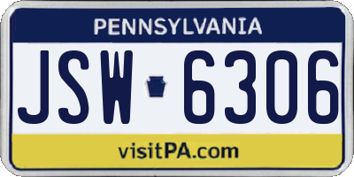PA license plate JSW6306