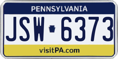 PA license plate JSW6373