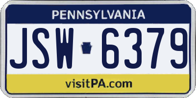 PA license plate JSW6379