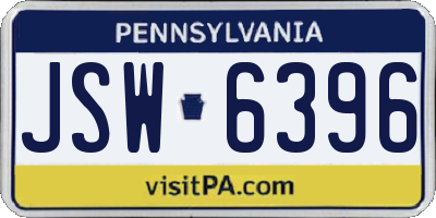 PA license plate JSW6396