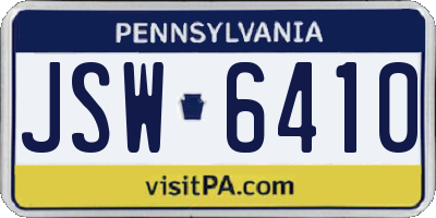 PA license plate JSW6410