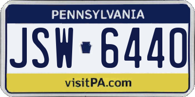 PA license plate JSW6440