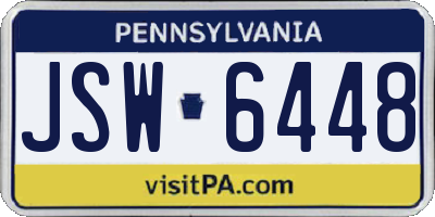 PA license plate JSW6448
