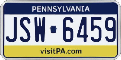 PA license plate JSW6459