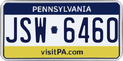 PA license plate JSW6460