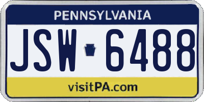 PA license plate JSW6488