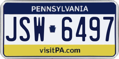 PA license plate JSW6497