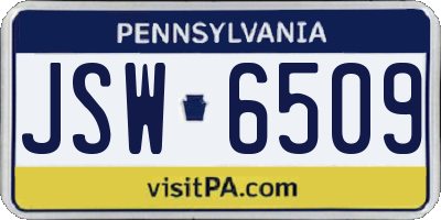 PA license plate JSW6509