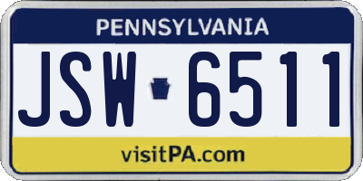PA license plate JSW6511