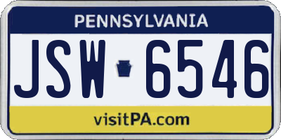PA license plate JSW6546