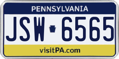 PA license plate JSW6565
