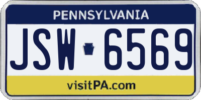 PA license plate JSW6569