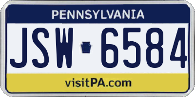 PA license plate JSW6584