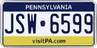 PA license plate JSW6599