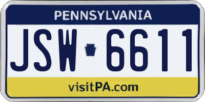 PA license plate JSW6611