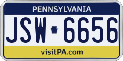 PA license plate JSW6656