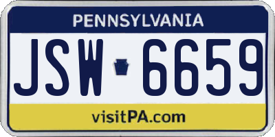 PA license plate JSW6659