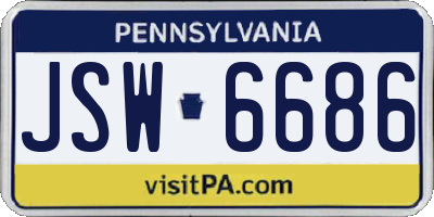PA license plate JSW6686