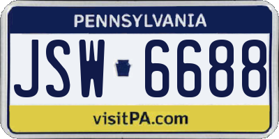 PA license plate JSW6688