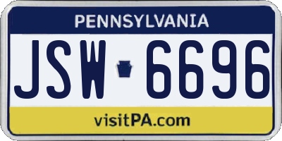PA license plate JSW6696
