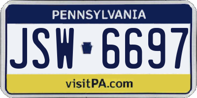 PA license plate JSW6697