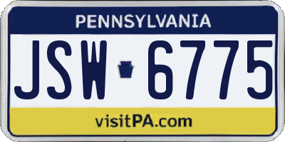 PA license plate JSW6775
