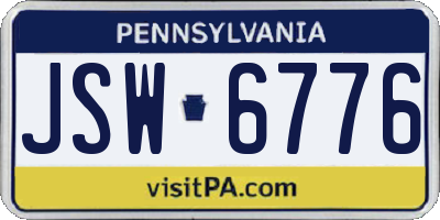 PA license plate JSW6776