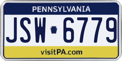 PA license plate JSW6779