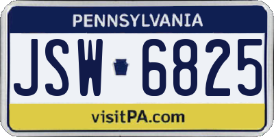 PA license plate JSW6825