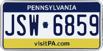 PA license plate JSW6859