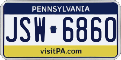 PA license plate JSW6860