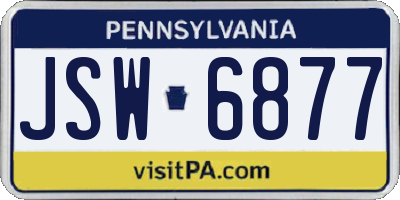 PA license plate JSW6877