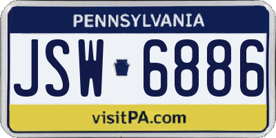 PA license plate JSW6886