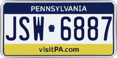 PA license plate JSW6887