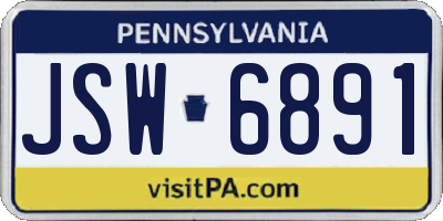 PA license plate JSW6891