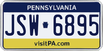 PA license plate JSW6895
